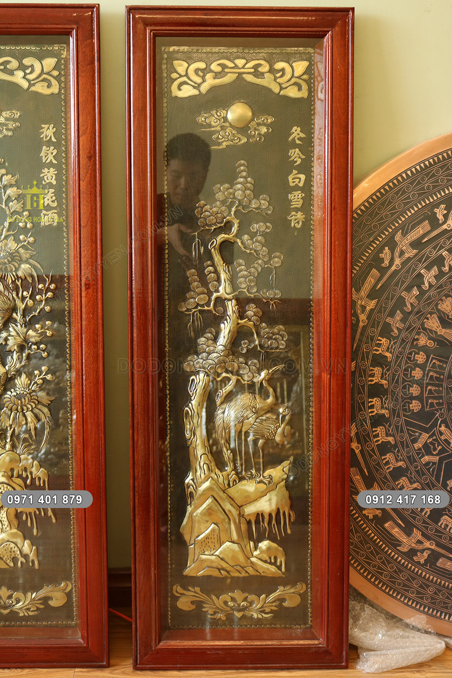 tranh tứ qu&yacute; đồng hun 1m2